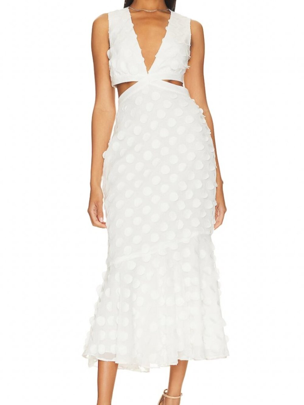 NWT Womens Milly Orlla White (Item-7022) Strappy 3D Circle Midi Dress 2